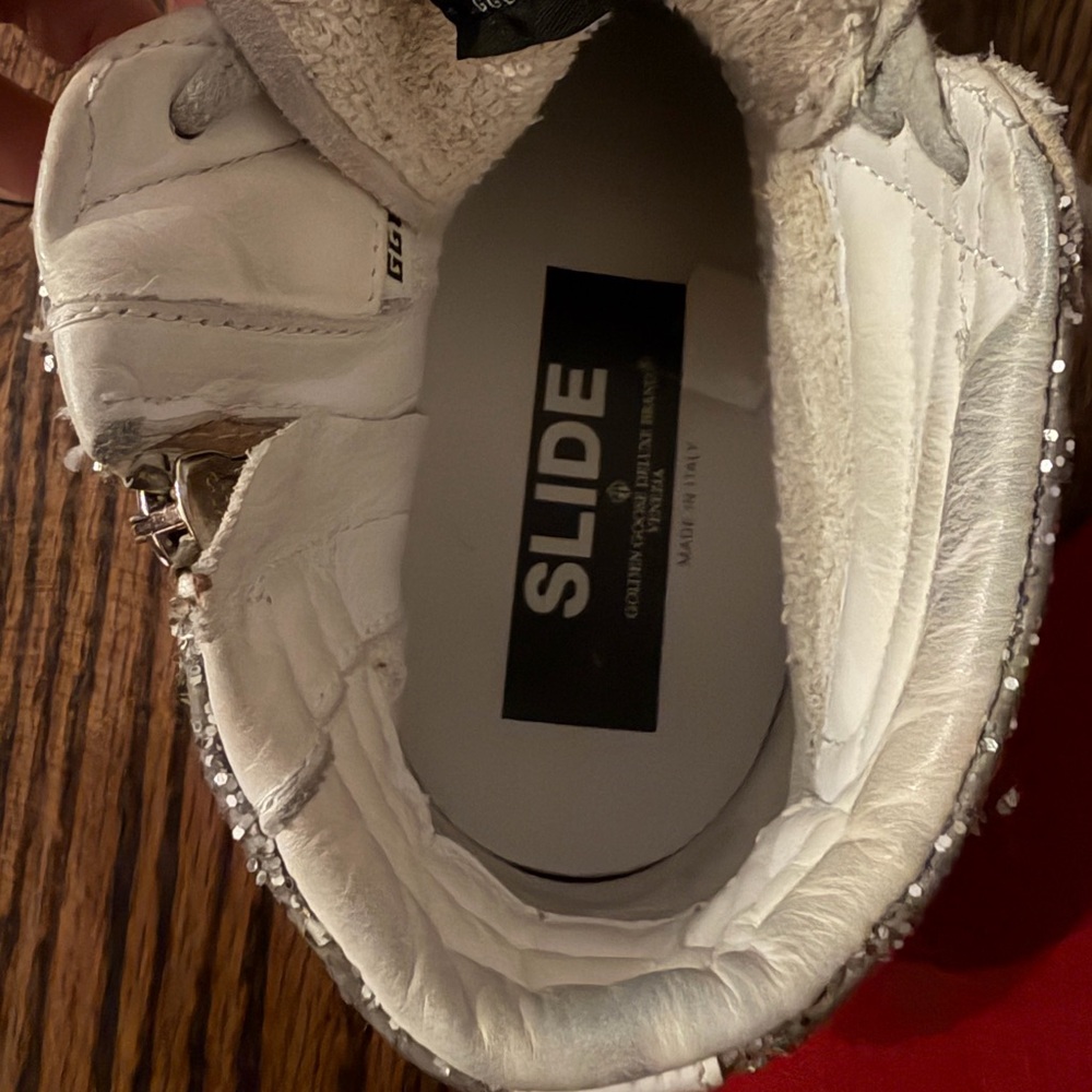 Golden Goose Silver Glitter High-Top Sneakers - Picture 5 of 6